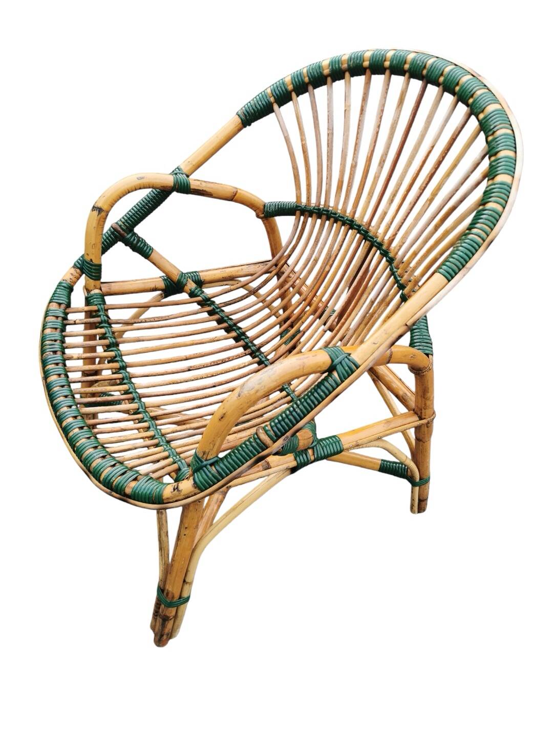 Pair of rattan basket armchairs