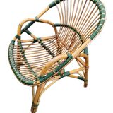 Pair of rattan basket armchairs