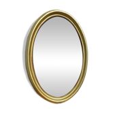 Miroir bois et stuc doré ovale