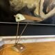 Lampe à poser ou de bureau (doré & brun) JUMO, design moderniste, ca 1945