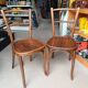 Pair of vintage bistro chairs in bent wood – Baumann / Thonet style