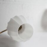 Pair of 1960 opaline and brass wall lights from Italy