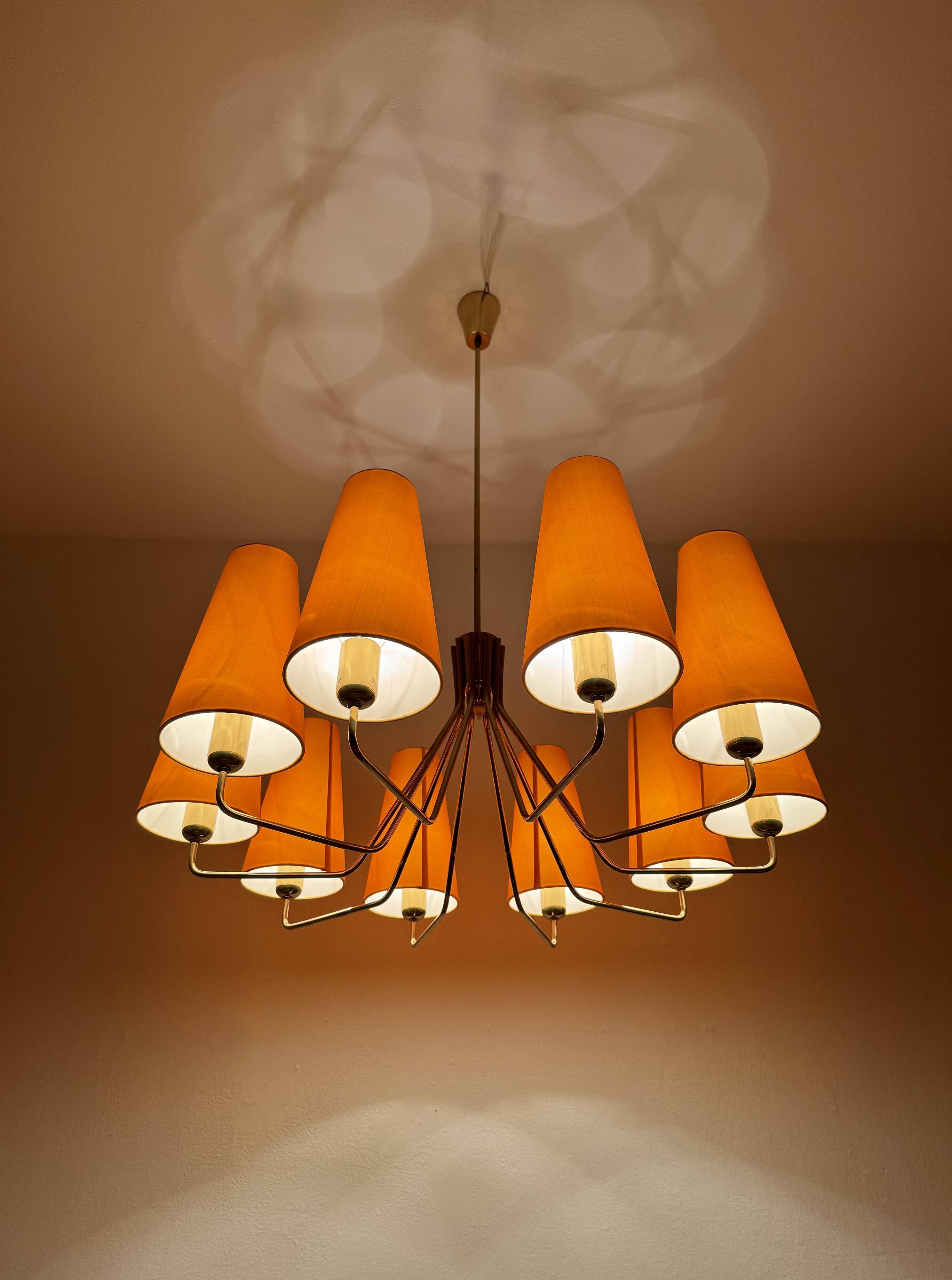 Large Brass Chandelier by Rupert Nikoll