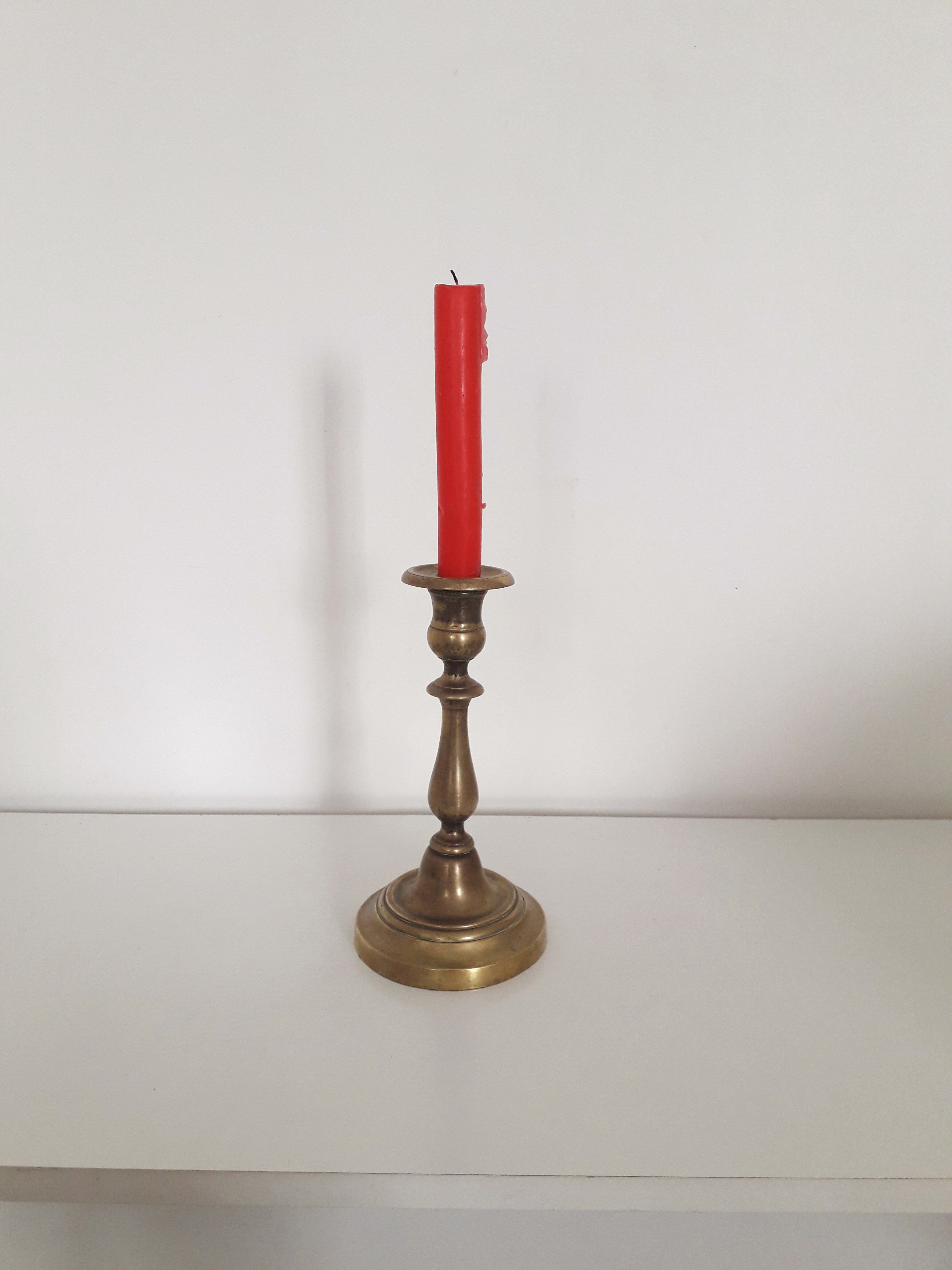 Old candle holder / brass candlestick - 1940