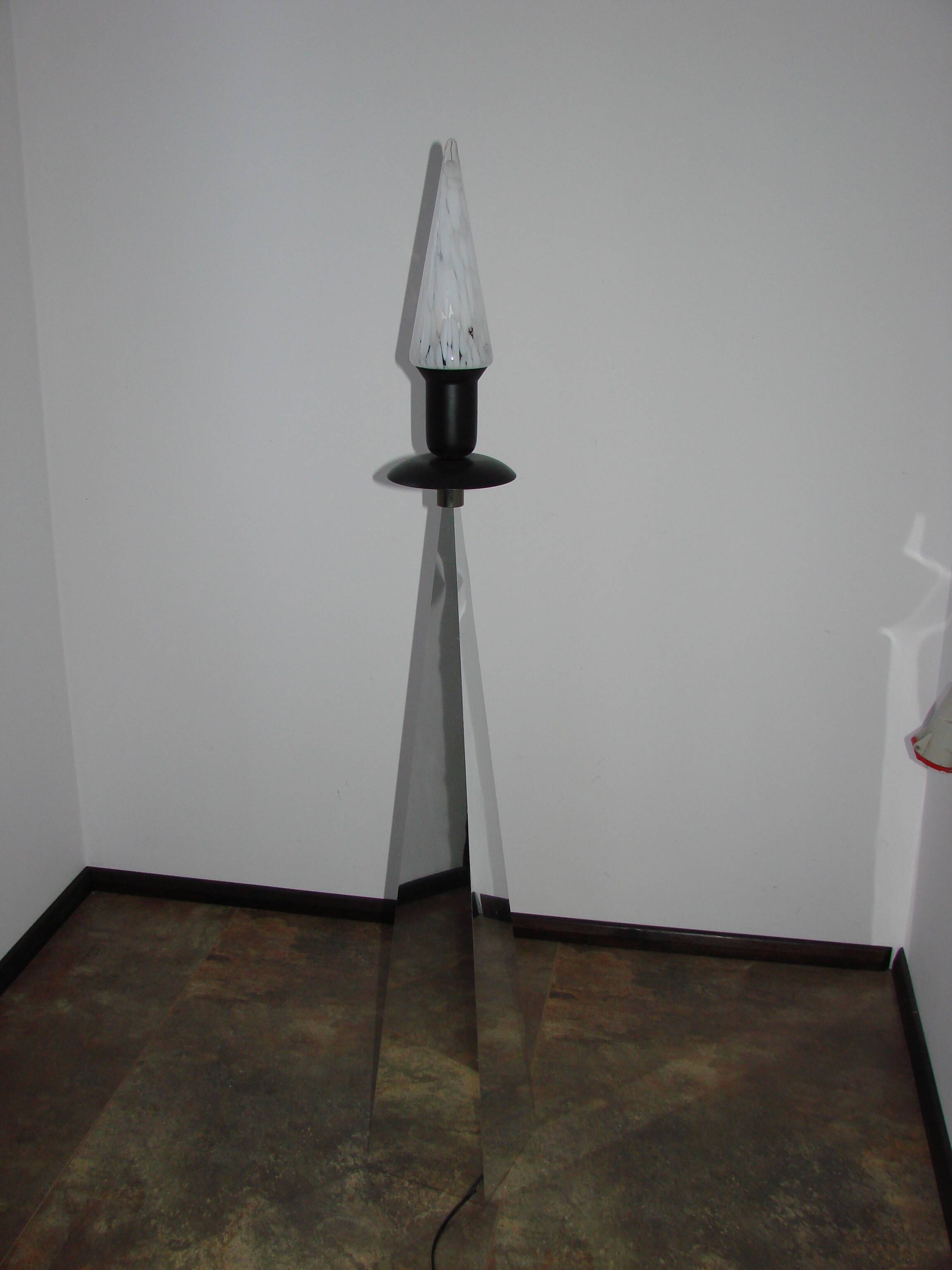 1990s floor lamp – metal and glass