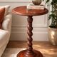 Antique solid wood gueridon with twisted leg – English charm – late 19th century