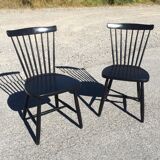 Pair of Hagafors vintage Scandinavian design chairs