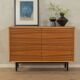 Classic chest of drawers from the 1950s with a wonderful veneer pattern