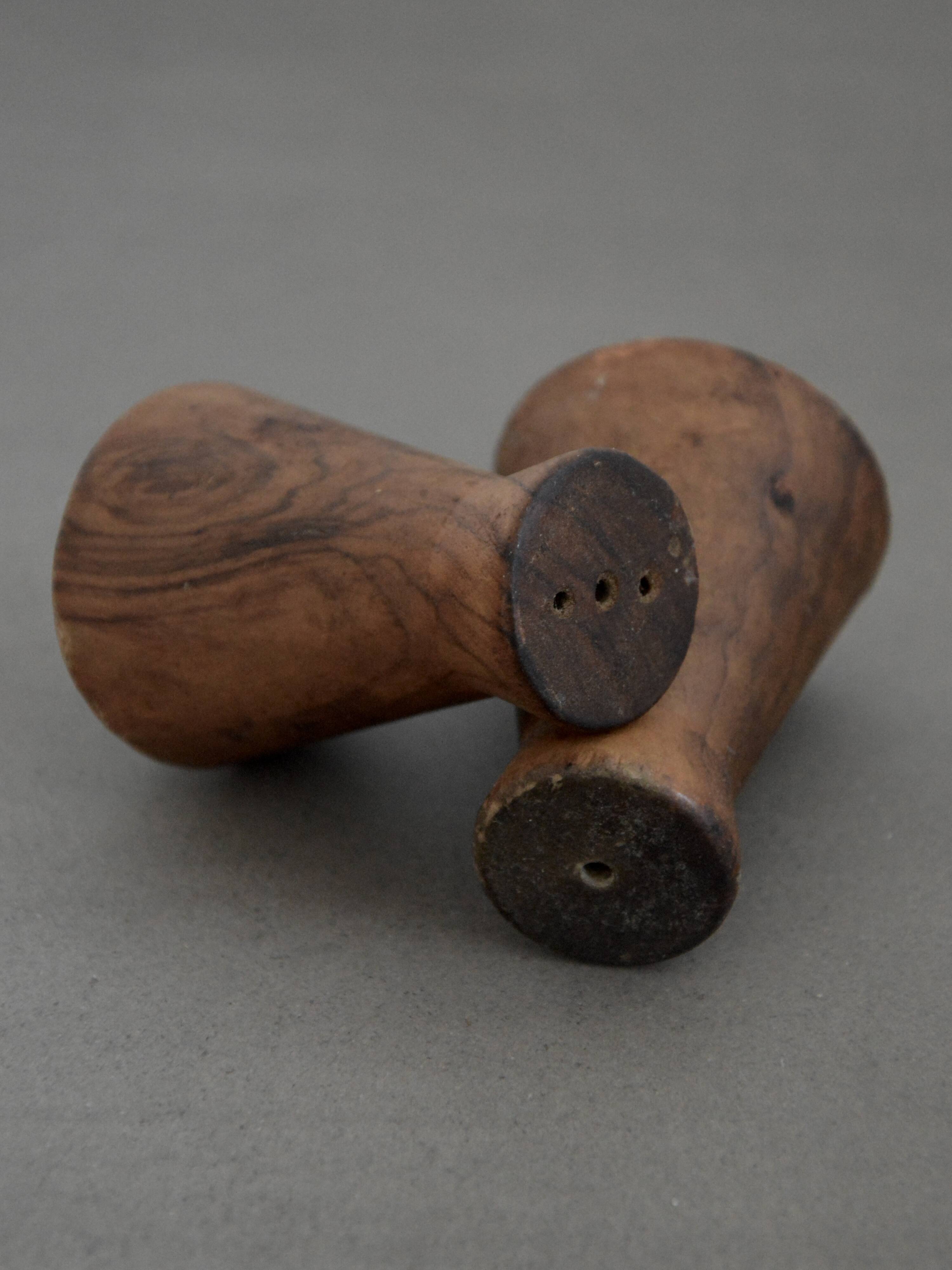 Vintage Wooden Salt and Pepper Shaker Scandinavian / Brutalist / Mid Century Design