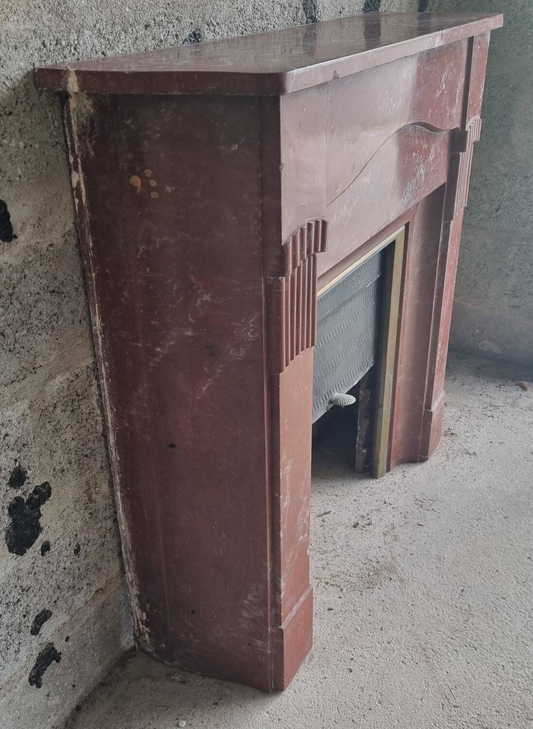 Marble fireplace mantel from 1950.