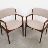 Walnut chairs, Danish design, 1960s, designer: Erik Buch