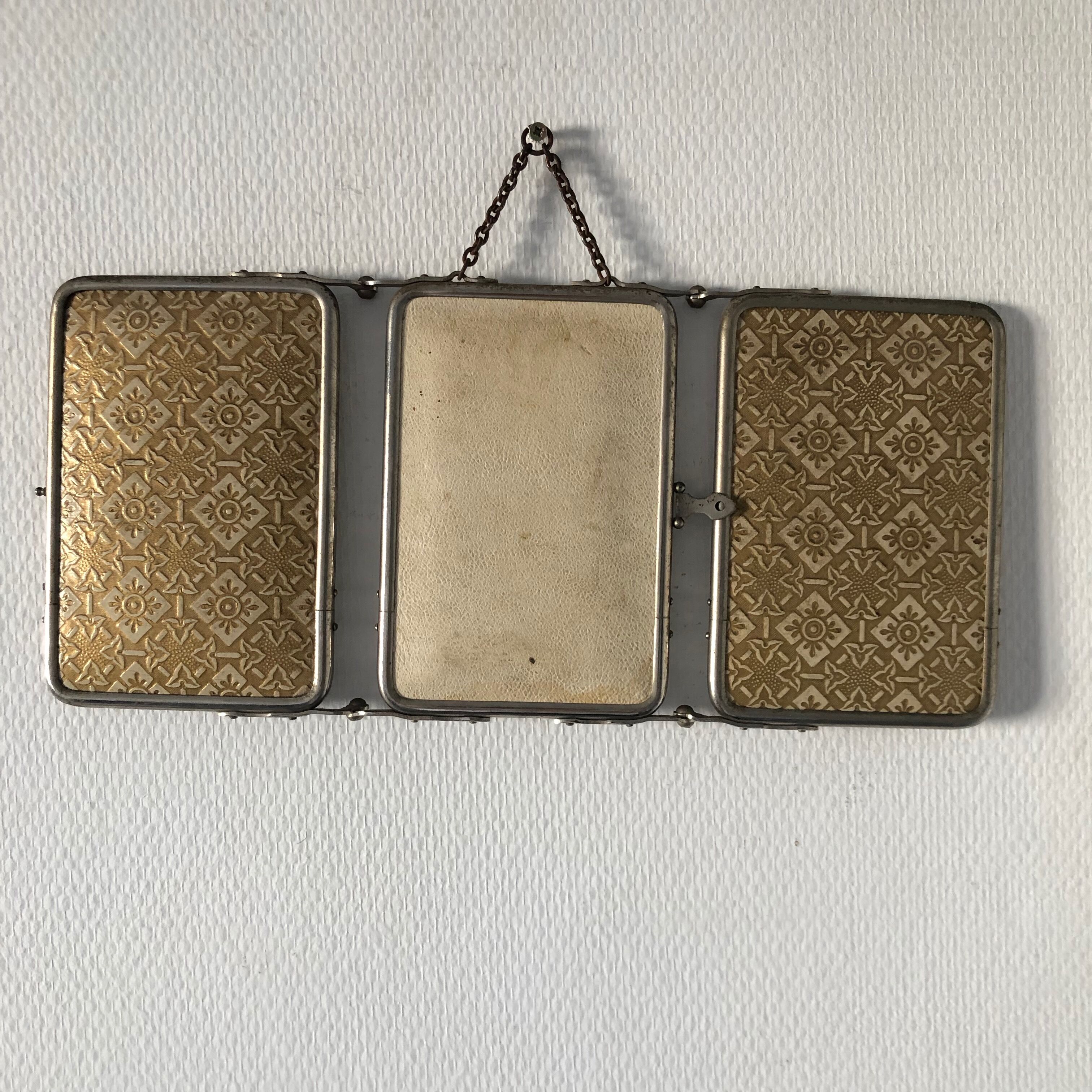 Barber vintage 1930 19x42cm triptych mirror