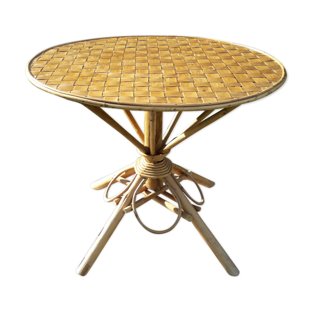 Table ronde en rotin | Selency