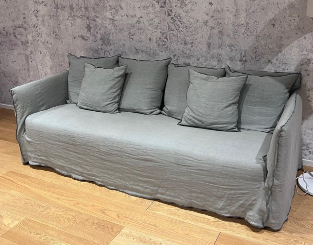 4-seater sofa blue grey stitching ghost 12 - gervasoni