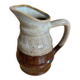 Vintage flamed ceramic barrel-shaped pitcher by revol, 0.5l