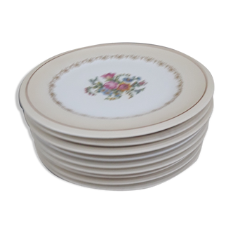 7 limoges Charles Ahrenfeld porcelain dessert plates 41 diam 19.5 cm