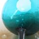 Italy glass vase in turquoise green 70s