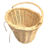 White wicker bicycle basket
