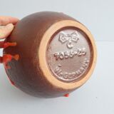 Carstens vase in brown-orange, Mid Century handle vase, Carstens Tönnieshof jug vase