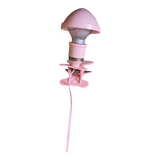 Small portable pink plastic mushroom clip-on lamp