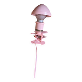 Small portable pink plastic mushroom clip-on lamp