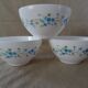 Set of 4 bowls and 2 mugs veronica arcopal small vintage blue flowers