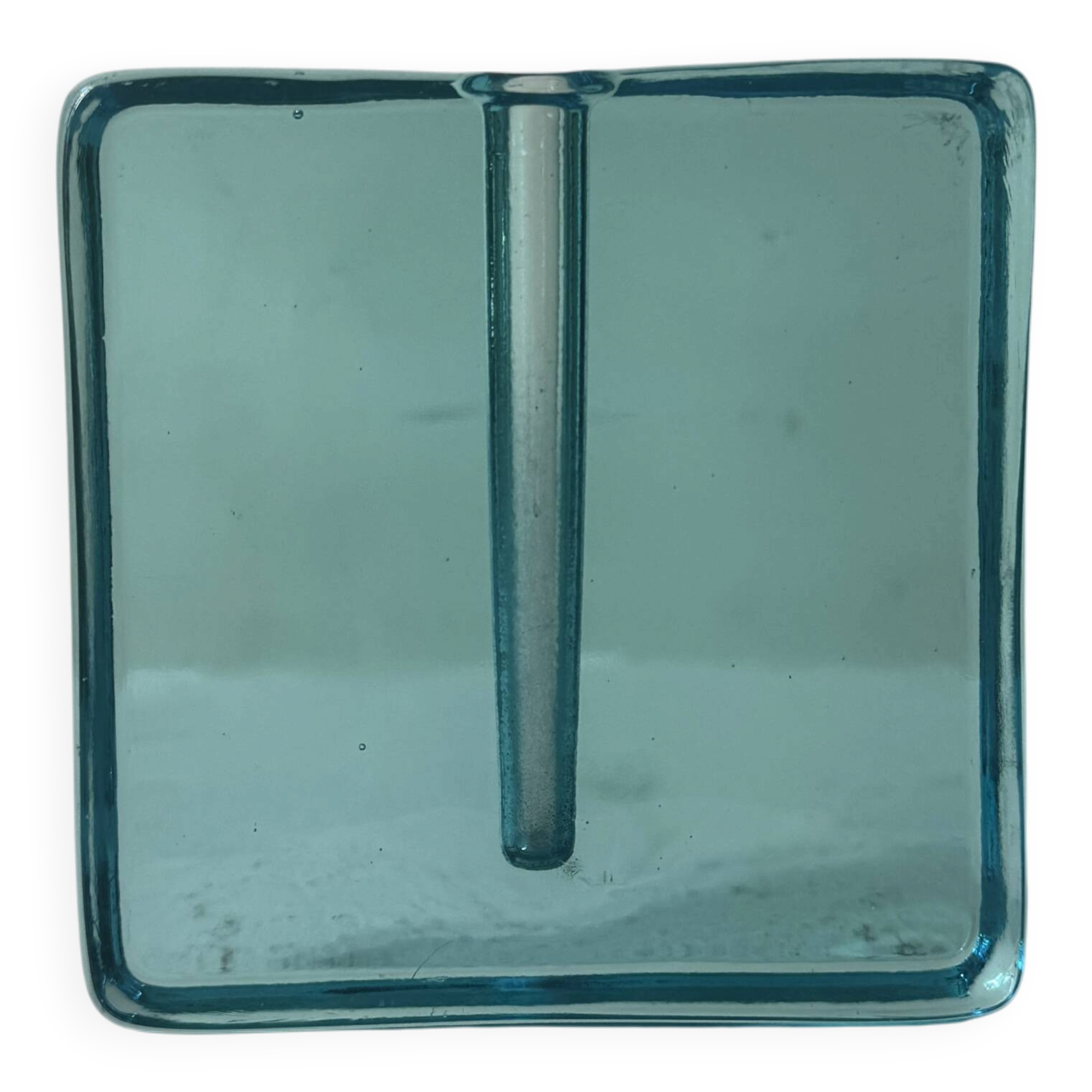 single flower vase / square sculpture in Murano glass, Italy 1970