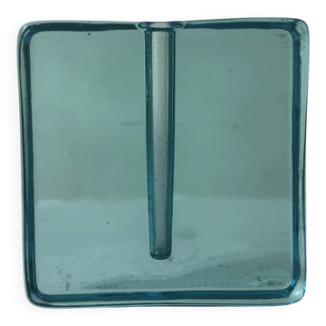 vase solifore / sculpture carré en verre de murano, Italie 1970