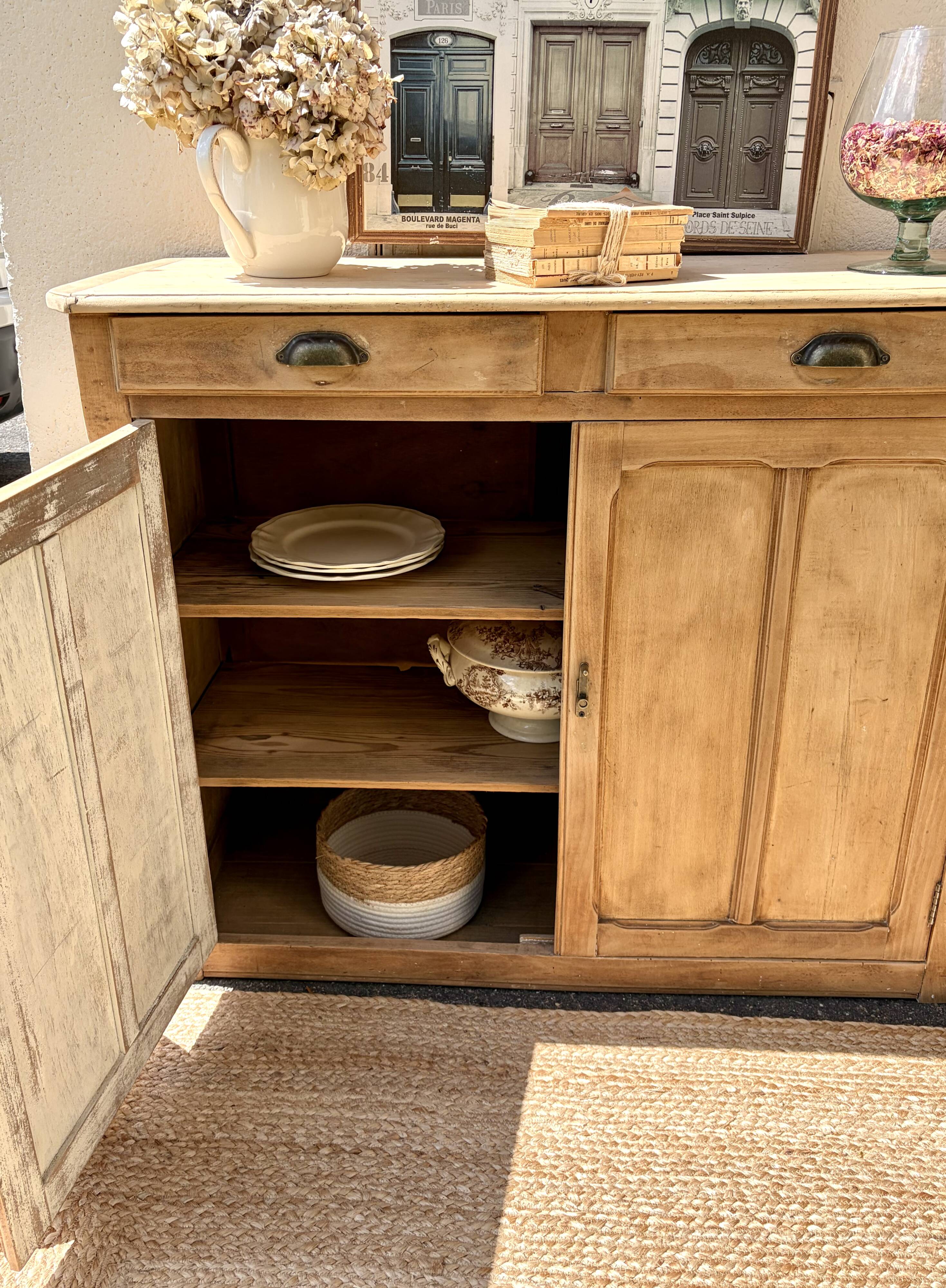 Rustic wooden buffet