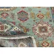 Contemporary Handmade Wool Area Rug, Turquoise Geometric Pattern Carpet for Living Room