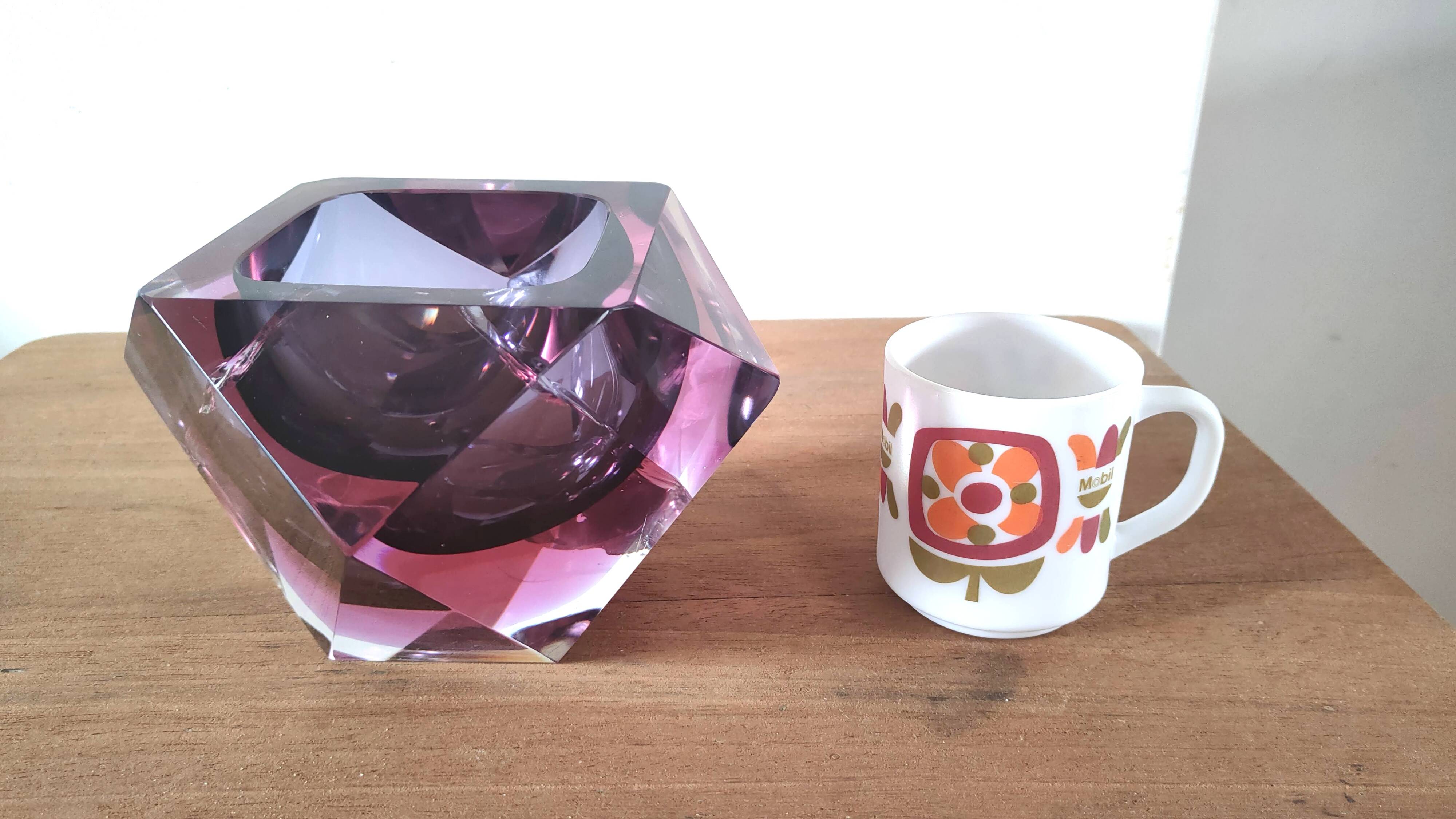 Large Sommerso diamond empty pocket Seguso 60s, 3.5 kilos