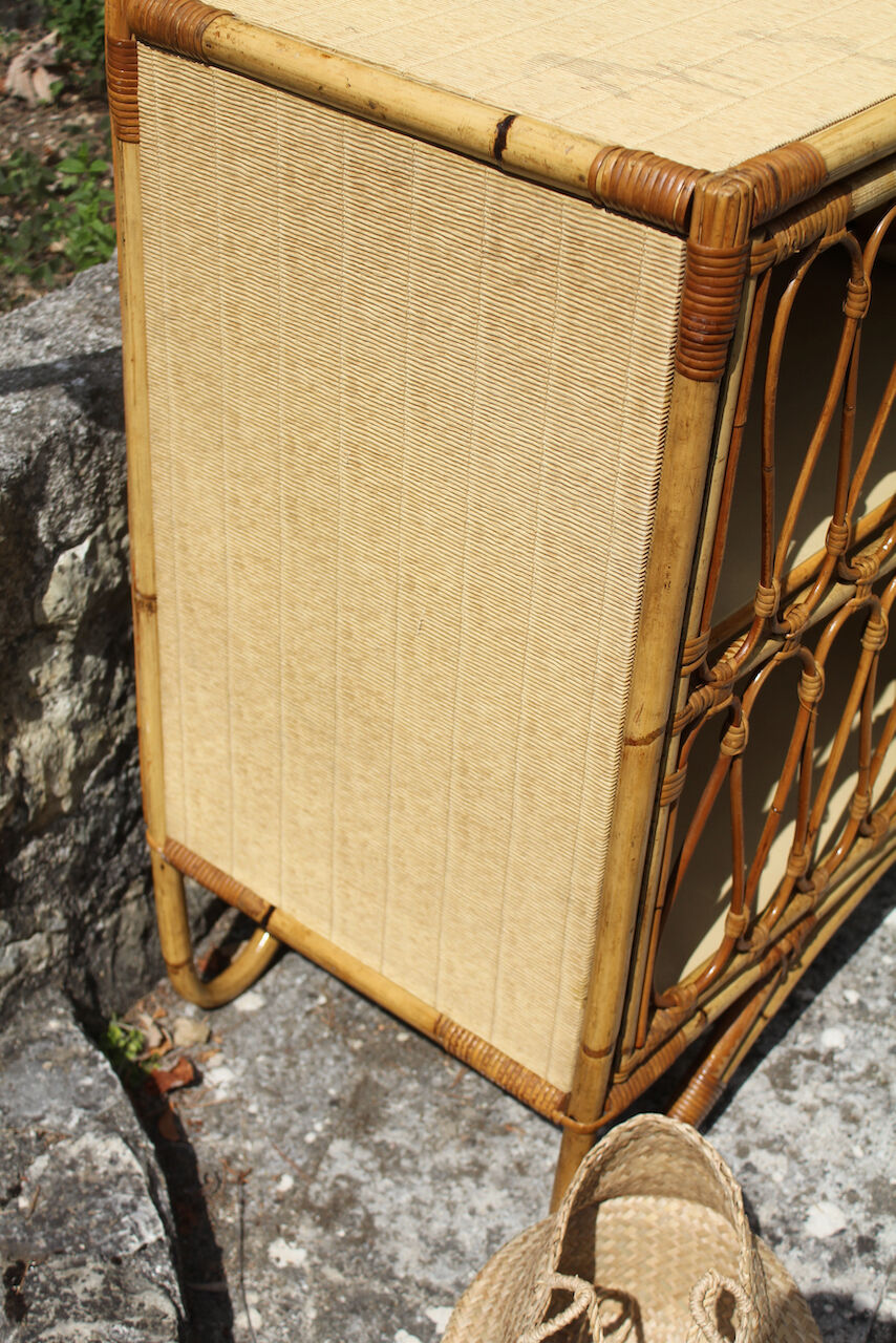 Vintage rattan buffet