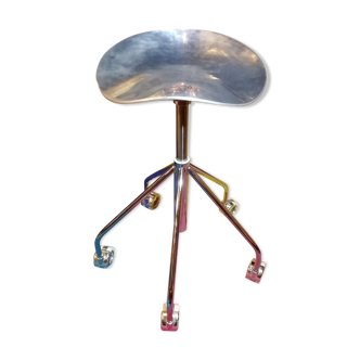 Tabouret chromé à piston