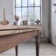 Solid oak farmhouse table with integrated extensions 1950