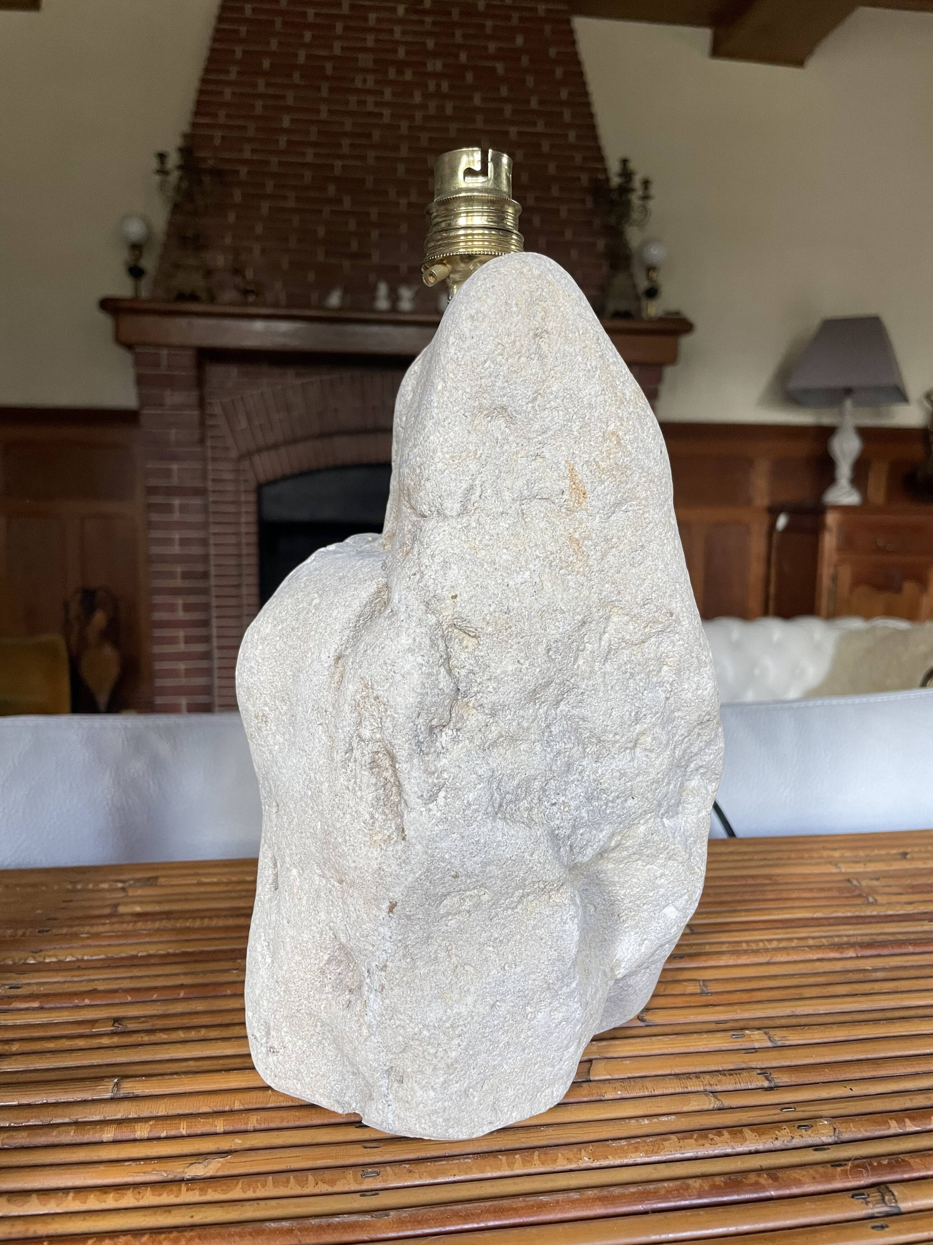 Raw stone lamp