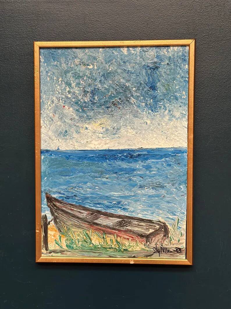 Original Oil on Swedish Panel - "Red Oak at Råå" by Stig Allan - Signed - Dated 1983 - Framed - 53 × 38 cm (20.9" × 15")