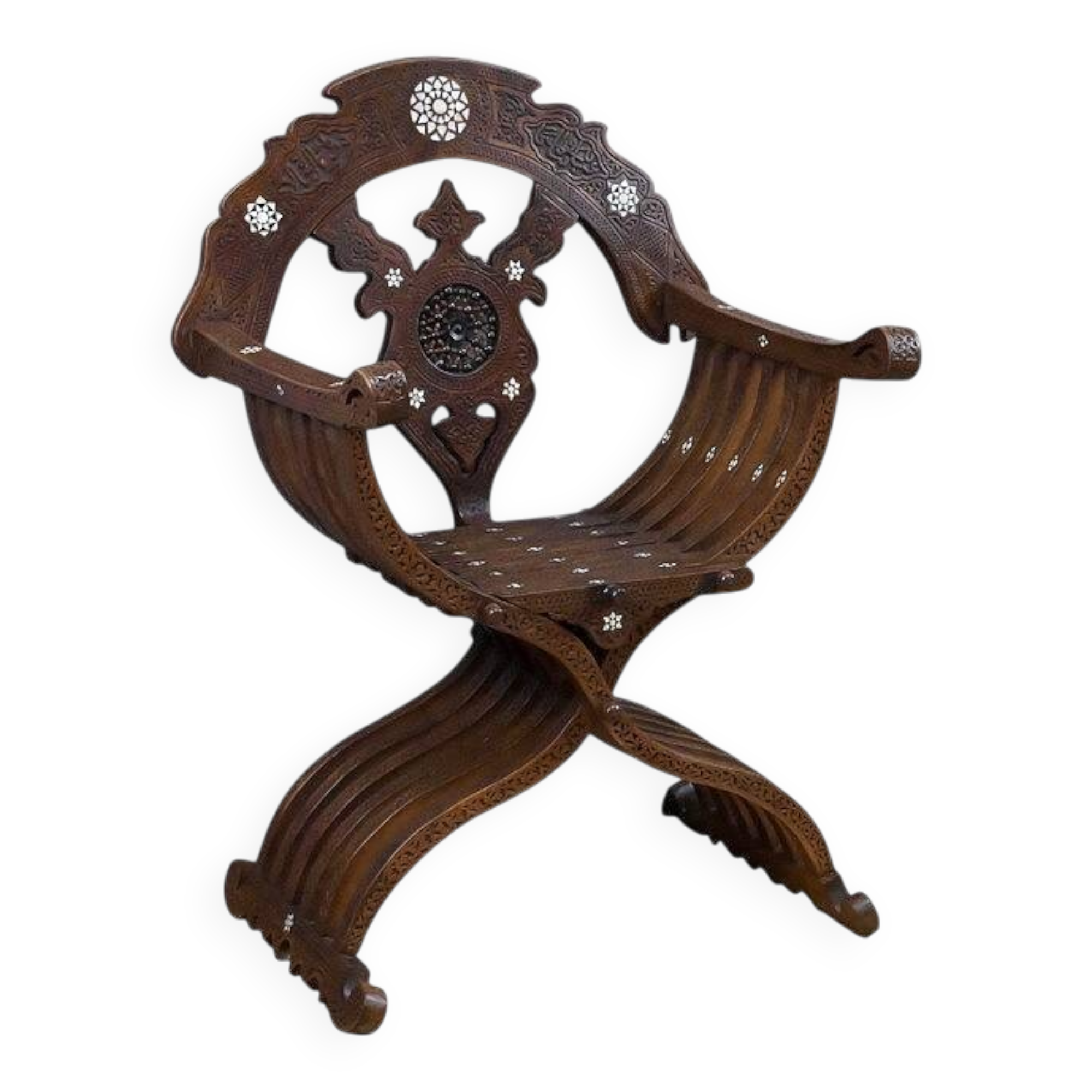 Syrian walnut armchair – late 19th century