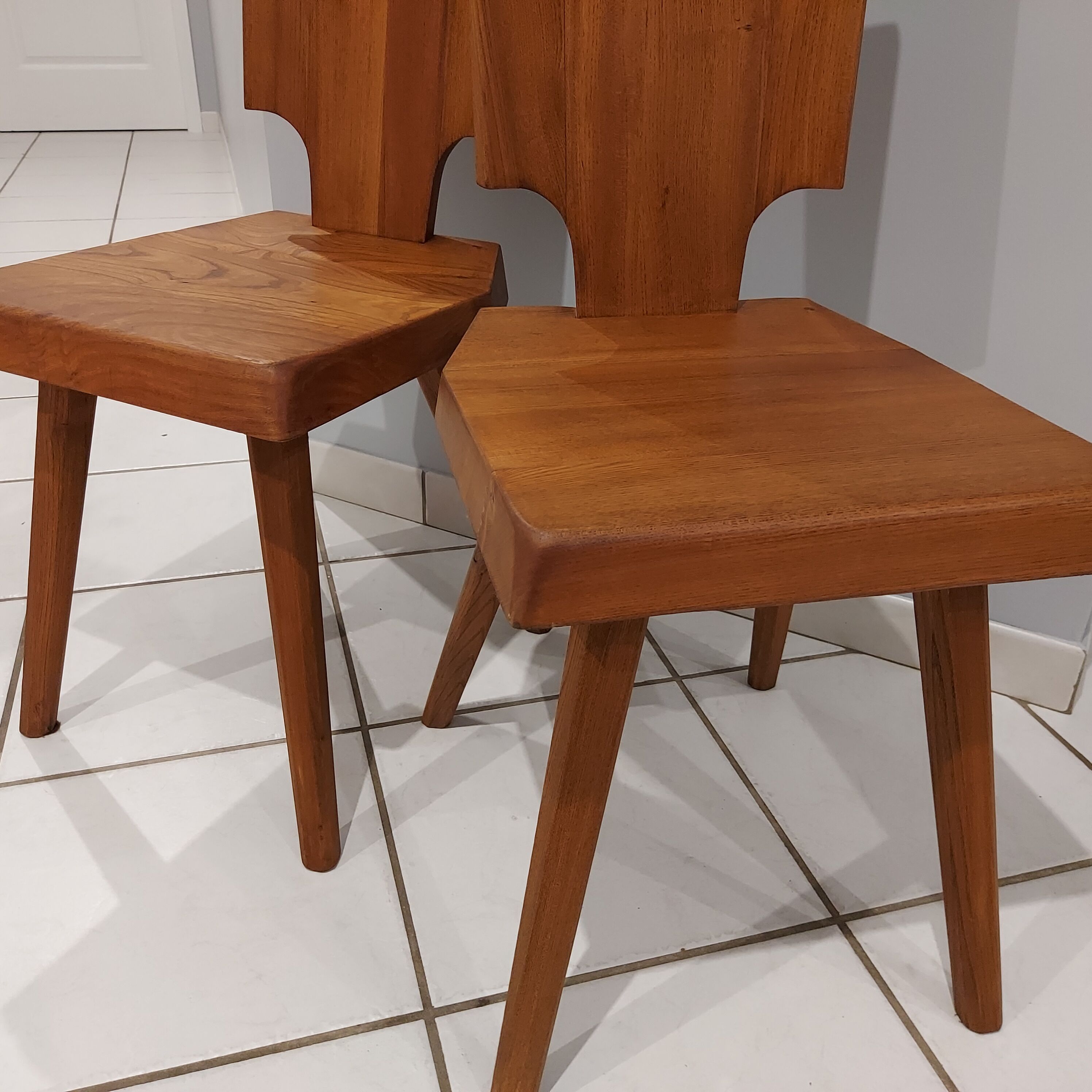 Pair of Chairs model S28 by Pierre Chapo vintage 1970s