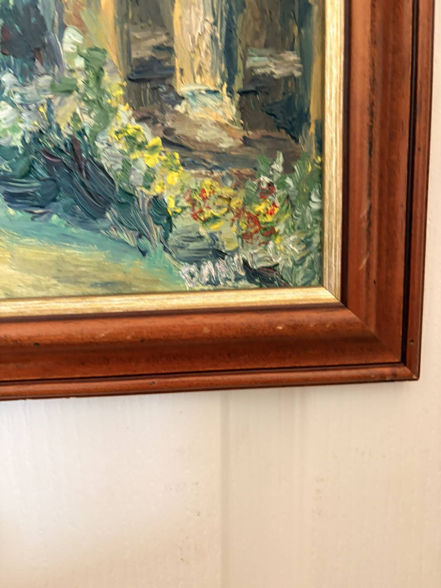 Expressionist Oil Painting Table Village Flowers Southern Camp Pro