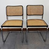 Pair of chairs canned, model b32 by Marcel Breuer