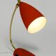 Rare Cosack Mid Century table lamp with red fine wrinkle finish and brass n