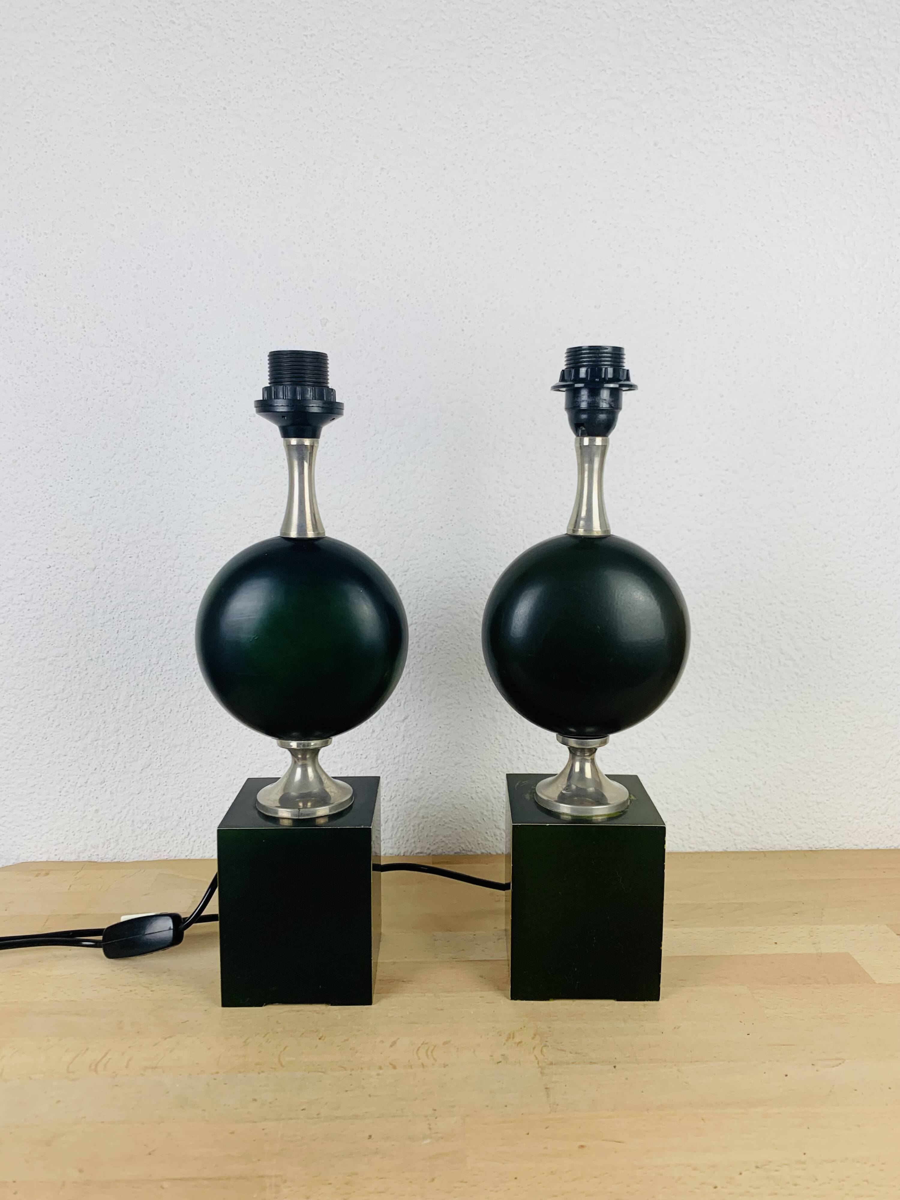 Paire de lampes Philippe Barbier années 70, vintage