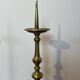 Pair of Large Brass Altar Candlesticks with Baluster Shaft and Tripod Base