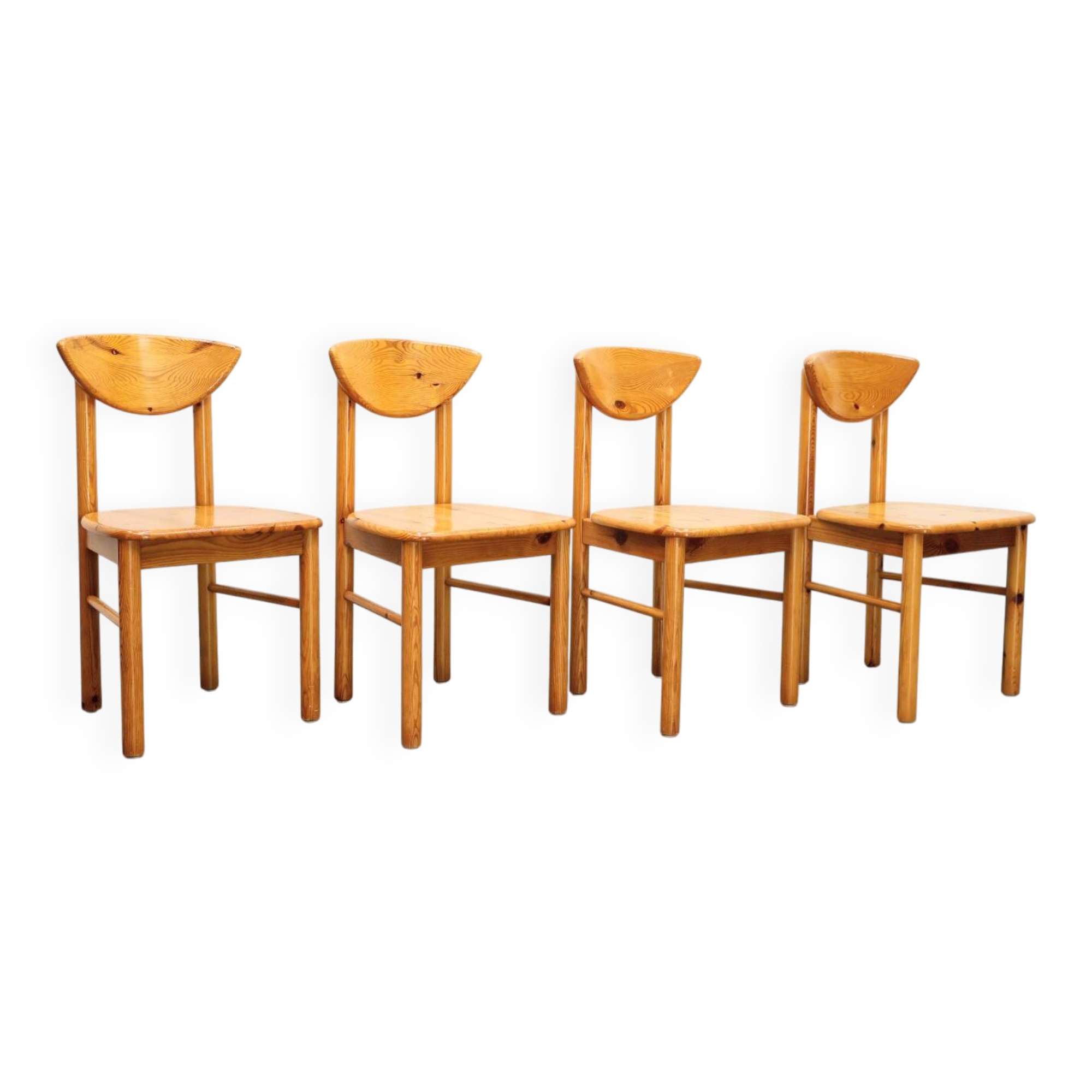 Set van 4 vintage eetkamerstoelen grenen