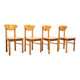 Set van 4 vintage eetkamerstoelen grenen