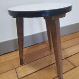 Wooden and formica tripod coffee table