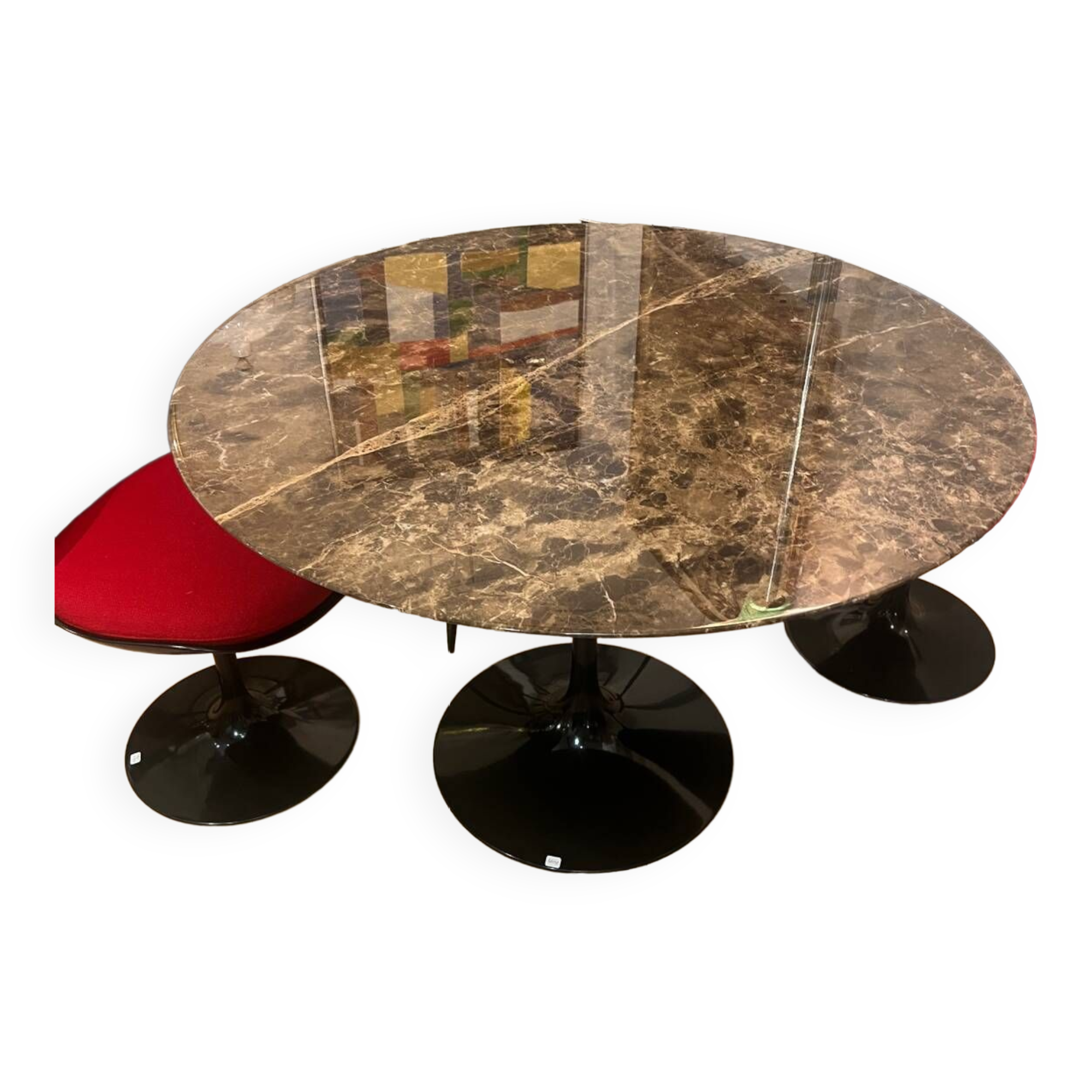 SAARINEN TABLE BROWN MARBLE EMPERADOR KNOLL