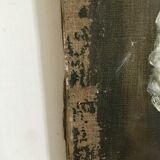 Portrait in oil on canvas XIX th