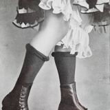 Original photogravure on glossy paper, Model in stockings and shoes 1900