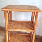 Rattan bedside table bookcase
